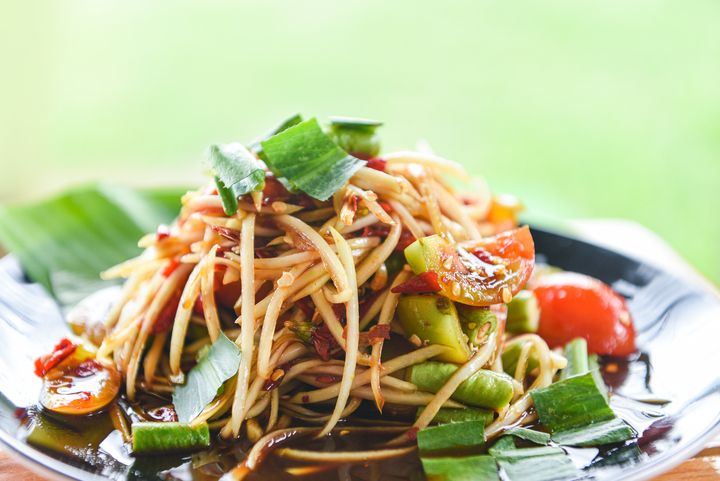 Thai food, Green Papaya Salad, Som Tam